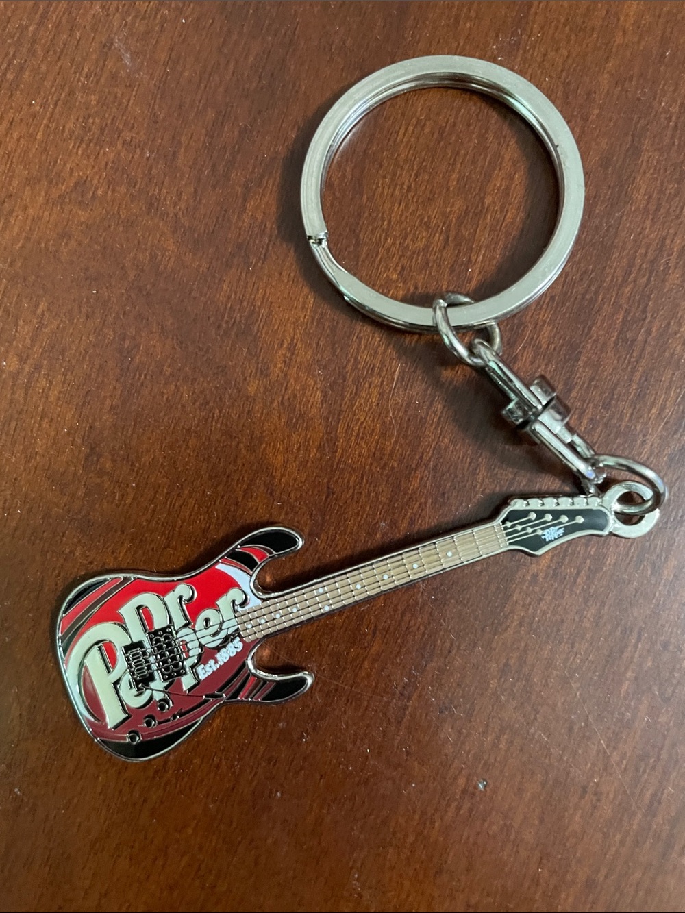 Dr Pepper Red Guitar Keychain - Branded Novelty Accessory